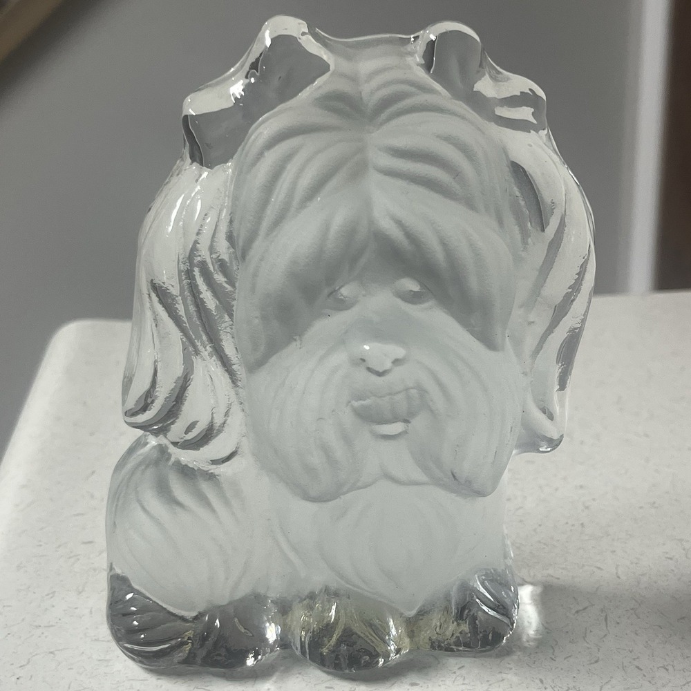 Viking Glass Hand Made Yorkshire Terrier Dog Figurine Paperweight Decor‎ Sticker